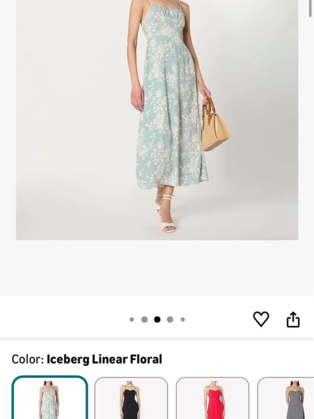 The Drop Women's Pale Blue Floral Midi Dress - Picture 4 of 4
